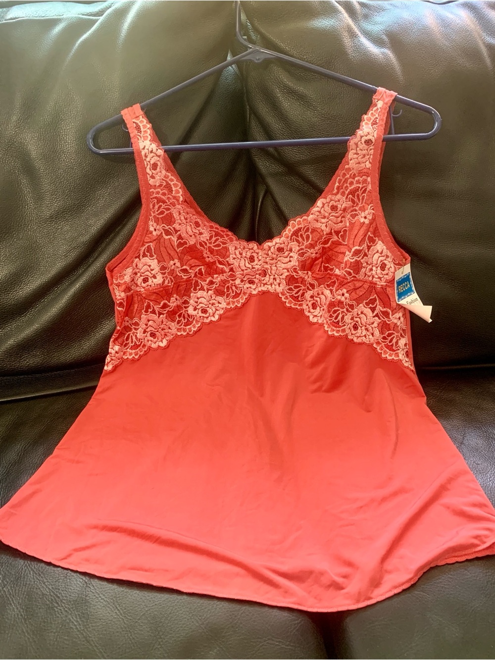 Women's Lace-Trim Camisole Tank Top - Coral